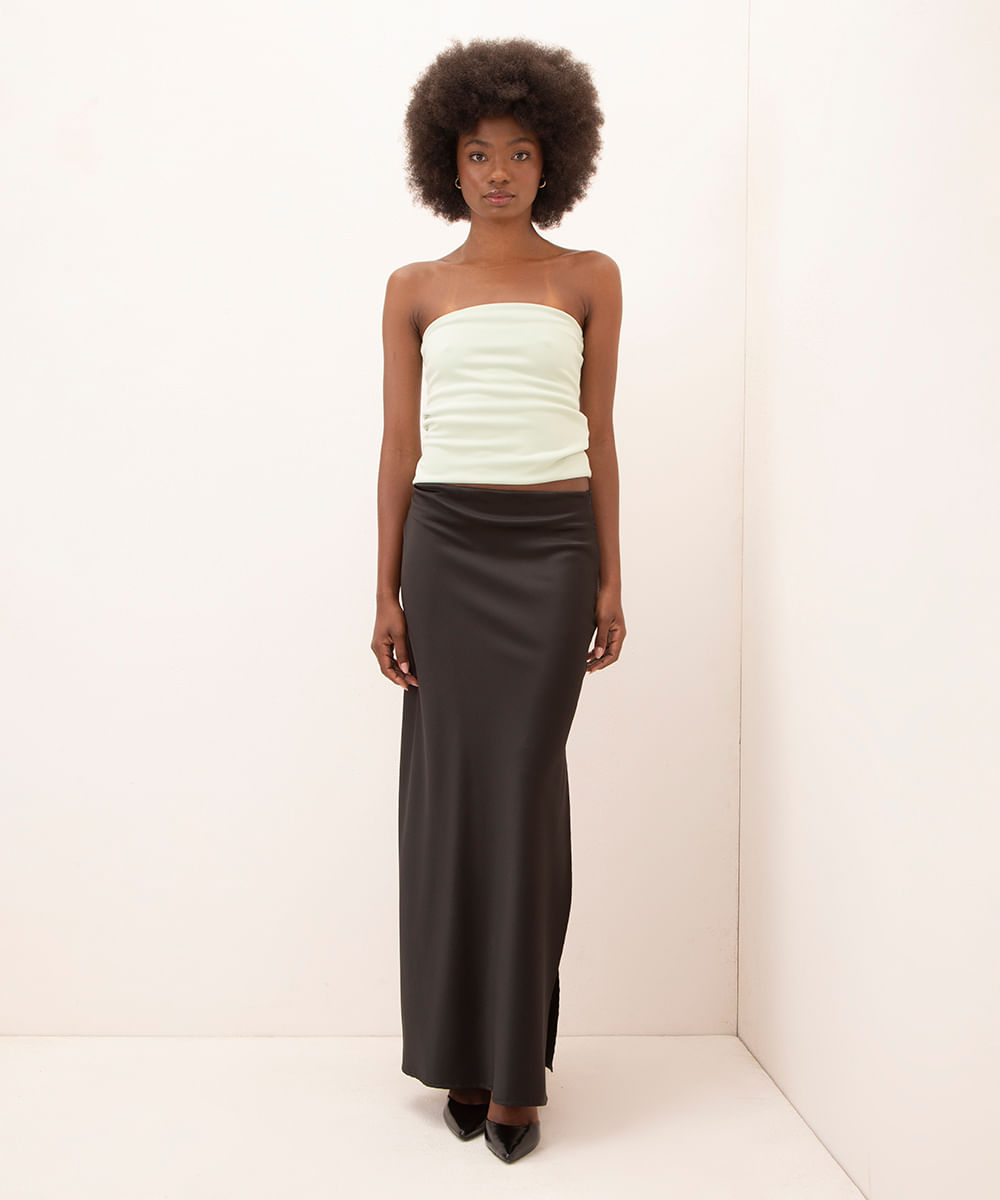 blusa decote reto sem alça mindset verde