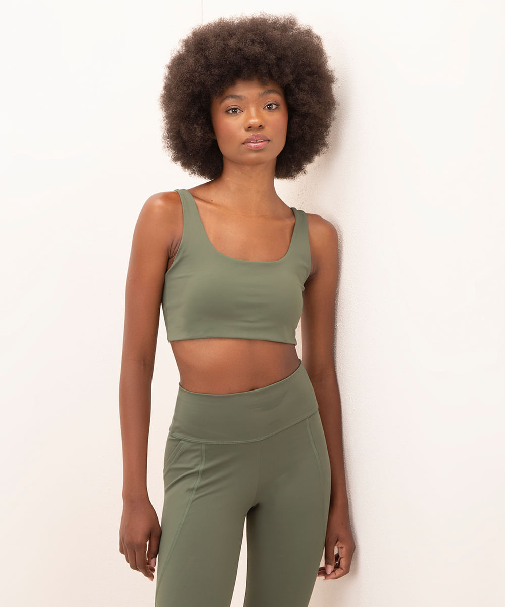 top de poliamida mindset sport verde
