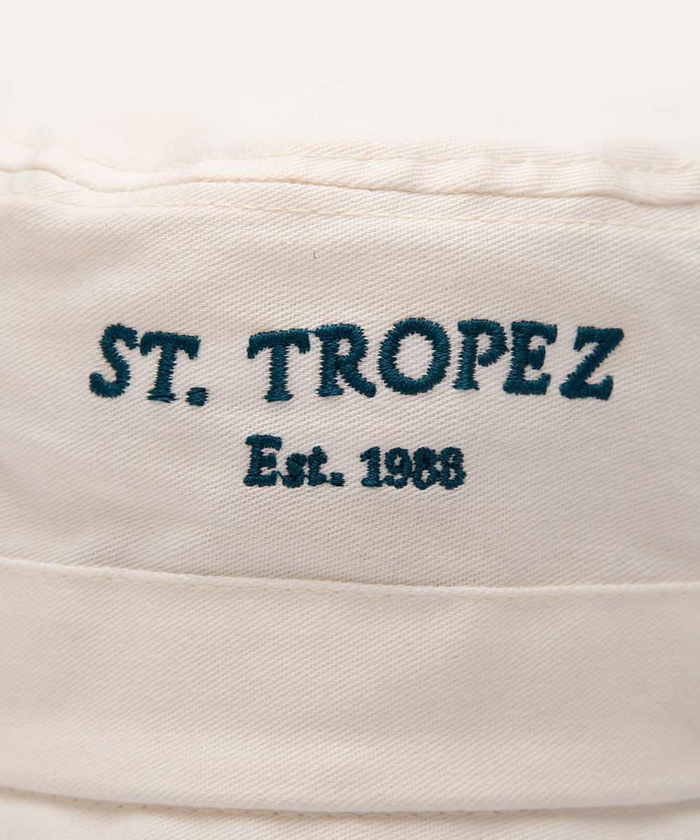 chapéu bucket bordado st tropez off white