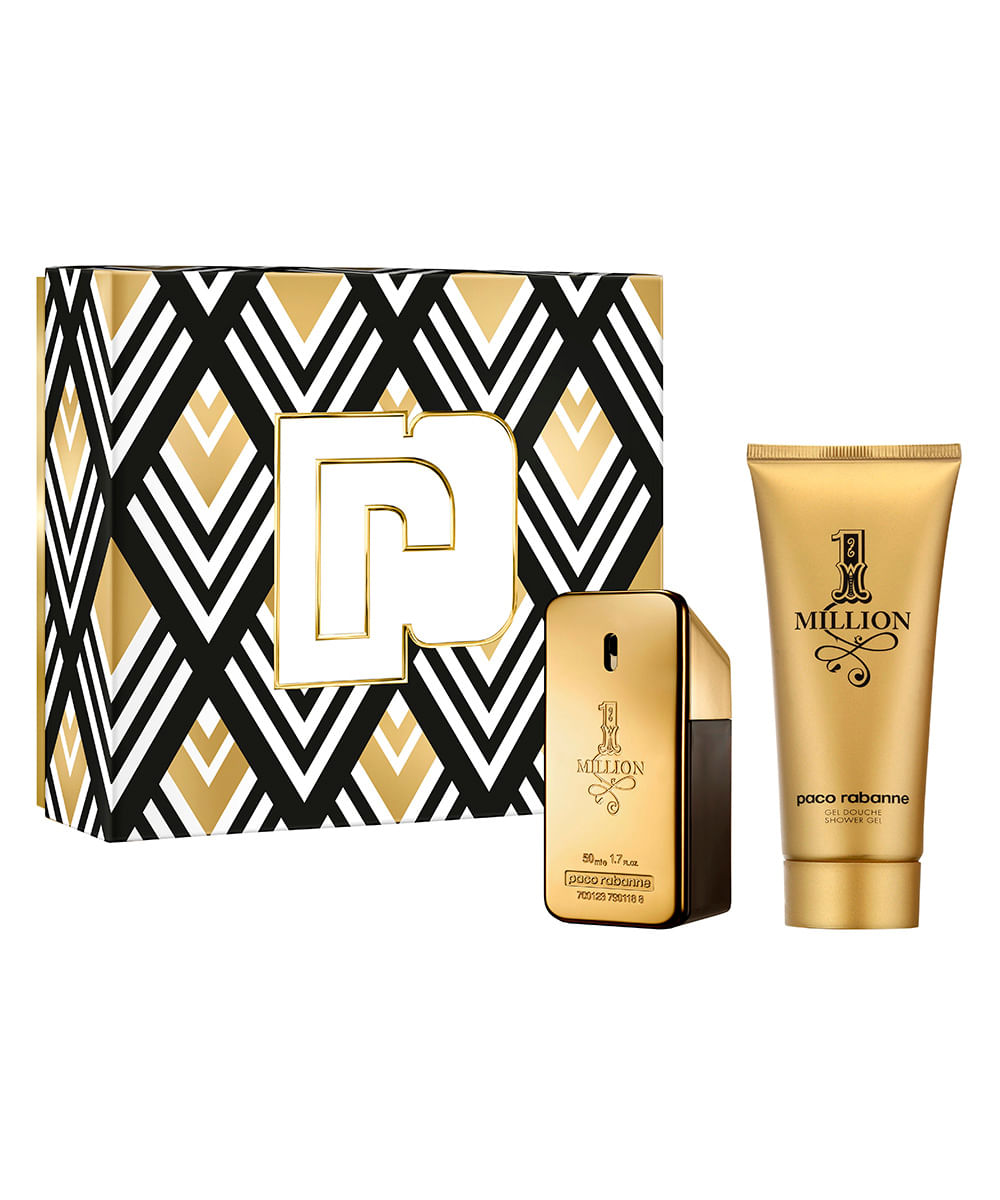 kit 1 million eau de toilette 50ml e gel de banho 100ml