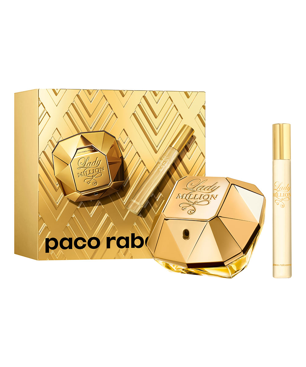 kit lady million eau de parfum 50ml e travel spray 10ml