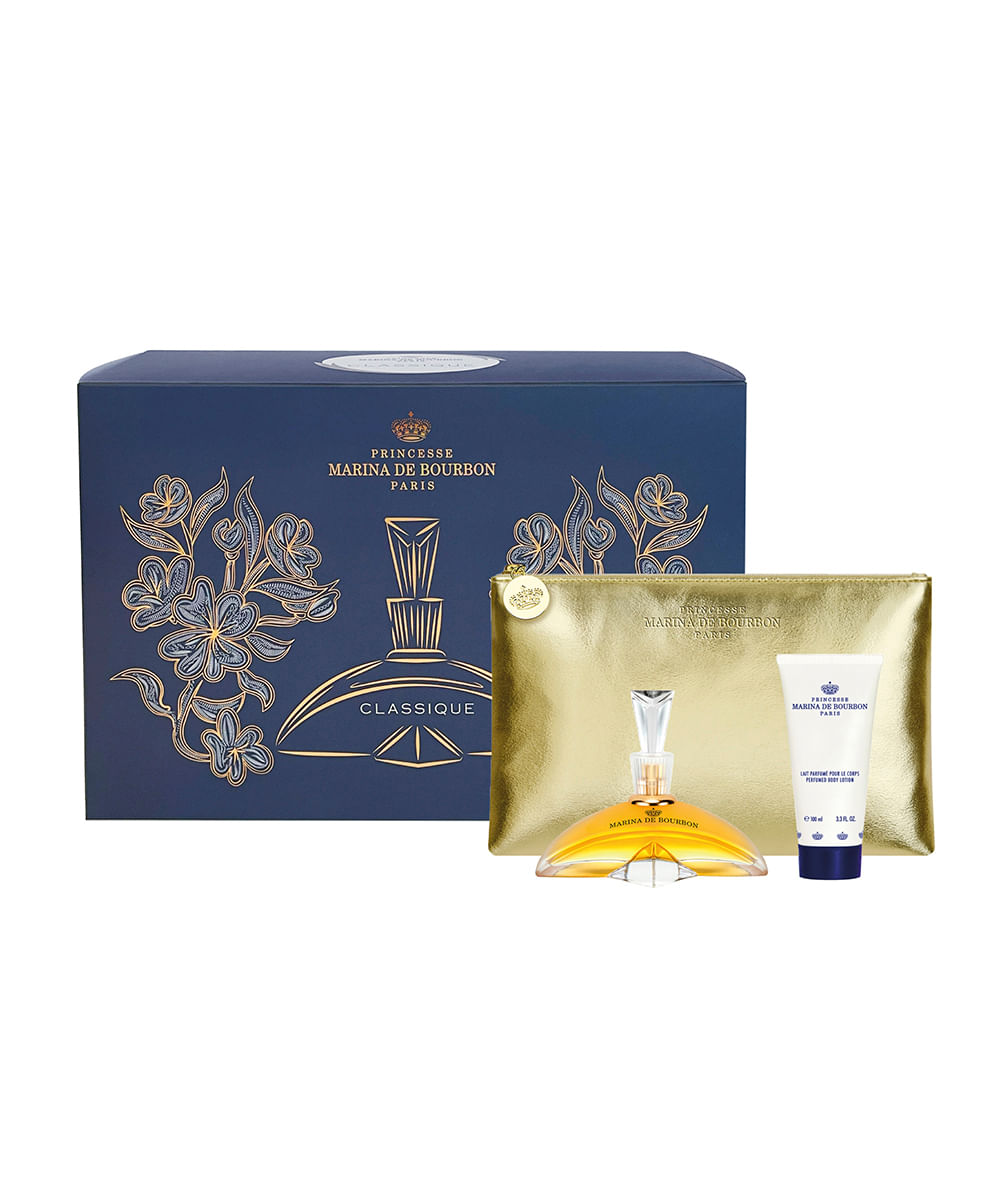 coffret kit marina de bourbon classique com brinde body lotion e necessaire