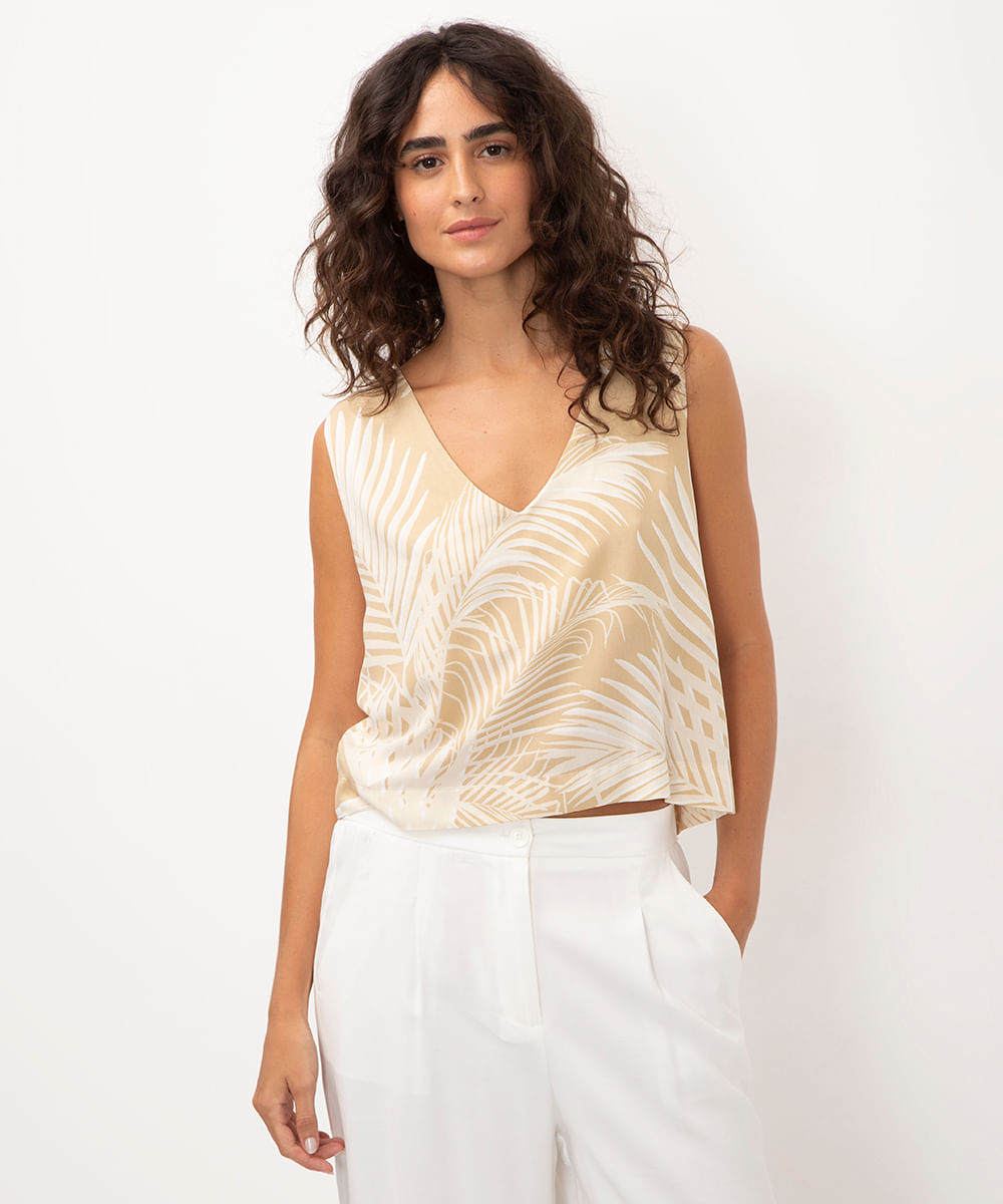 regata de viscose coqueiro bege