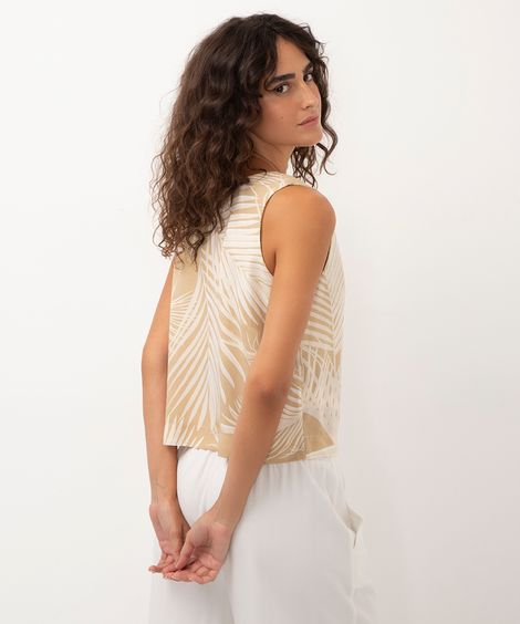 regata de viscose coqueiro bege