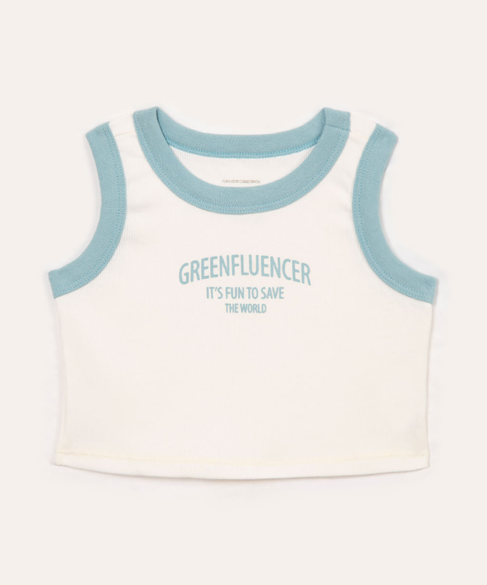 cropped infantil greenfluencer ciclos off white