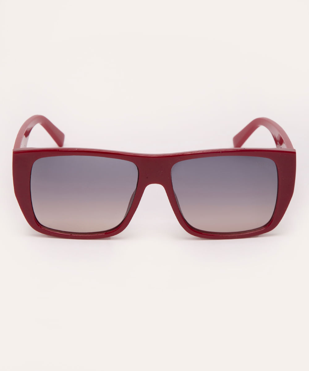 óculos de sol quadrado vermelho