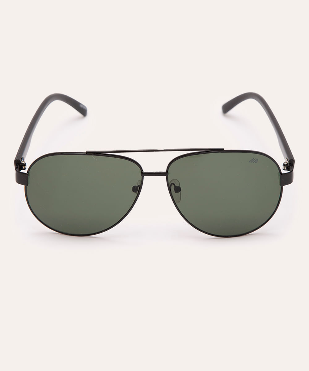 óculos de sol aviador preto