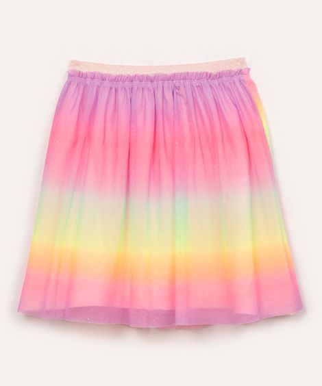 saia infantil de tule colorido