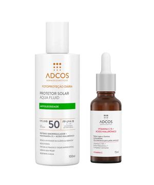 Adcos Dermocosméticos Kit - Sérum Facial + Protetor Solar Aqua Fluid FPS50