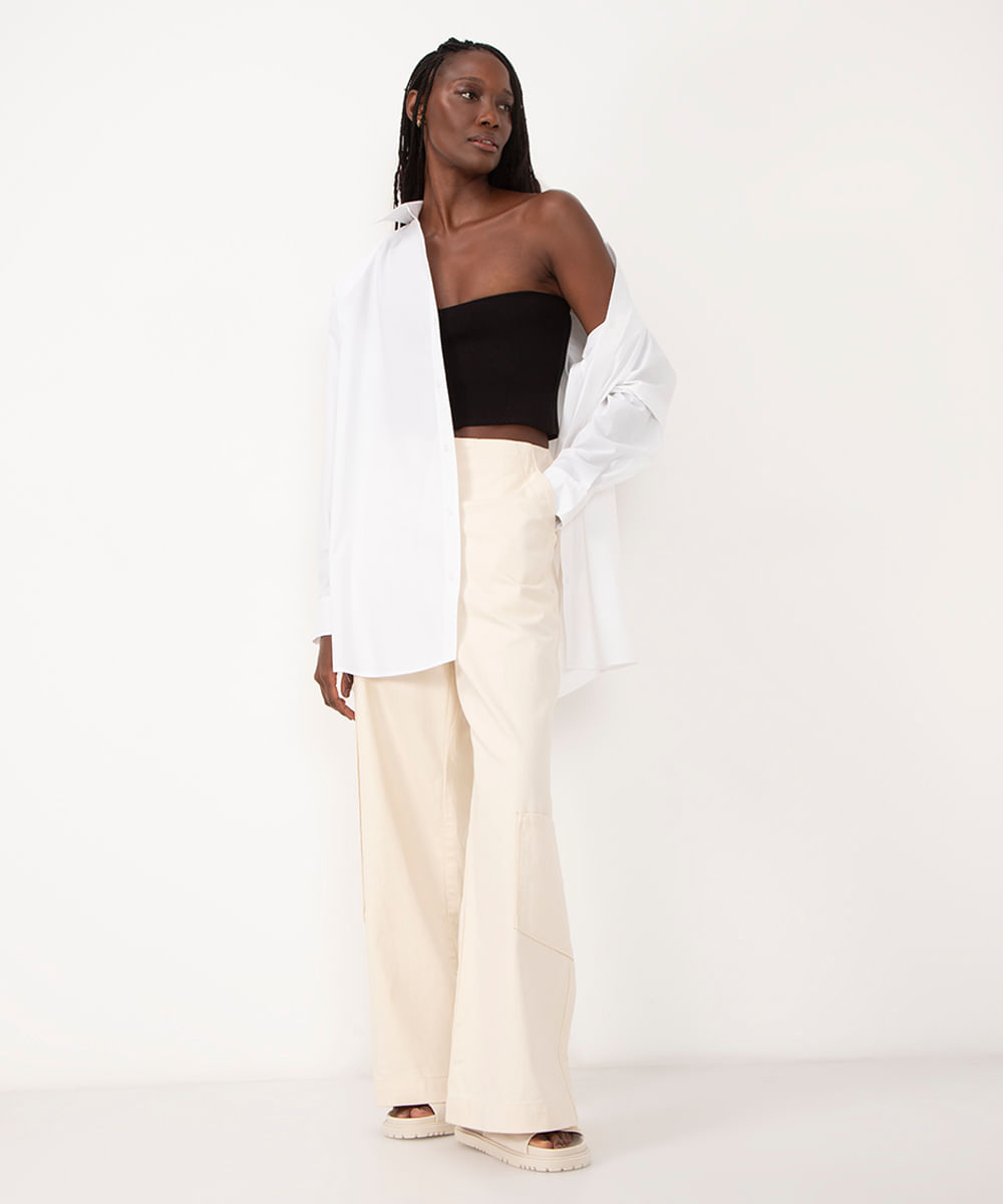 cropped de tricot sem alça bff agatha preto