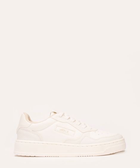 tênis casual com recorte ace branco