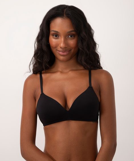 sutiã triangulo com bojo macio preto