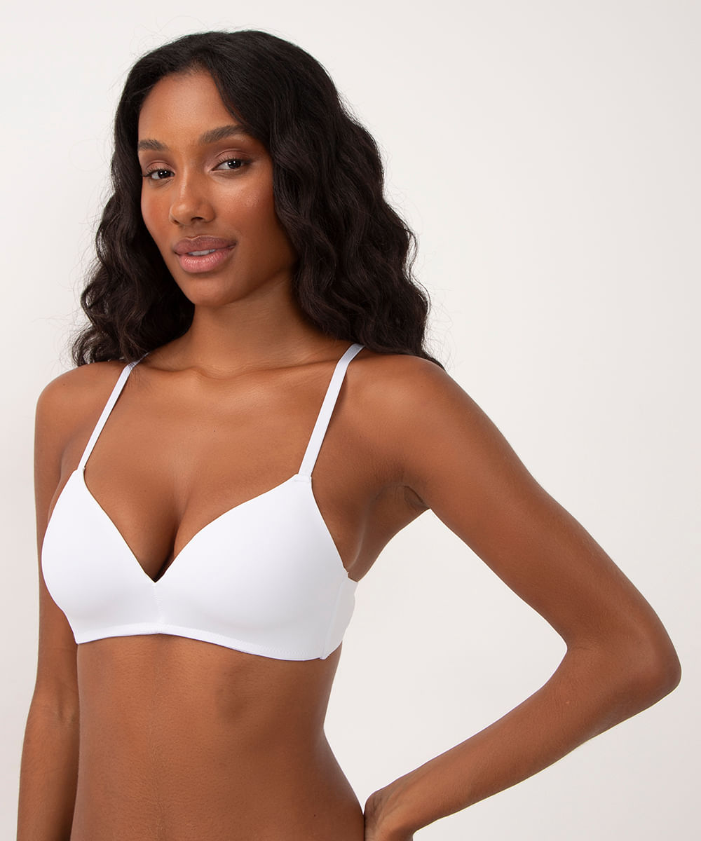 sutiã triangulo com bojo macio branco