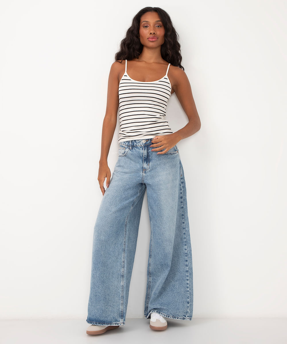 blusa de algodão peruano listrada off white