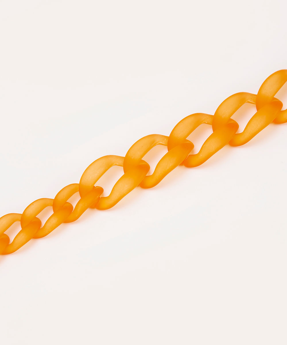 colar de corrente em resina laranja