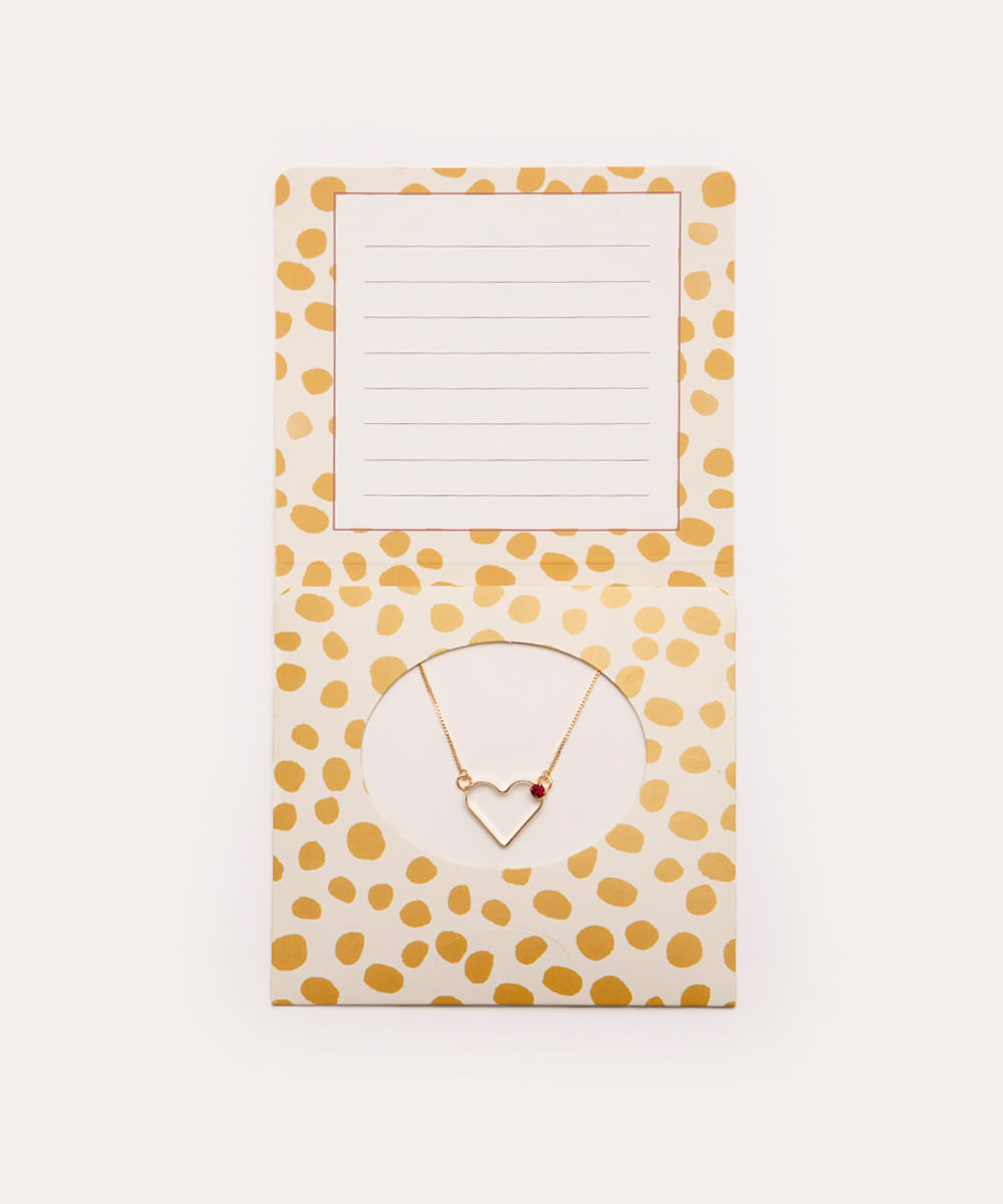 colar com pingente coração dourado