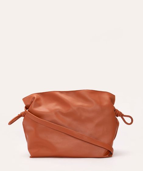 bolsa bucket alça cross caramelo
