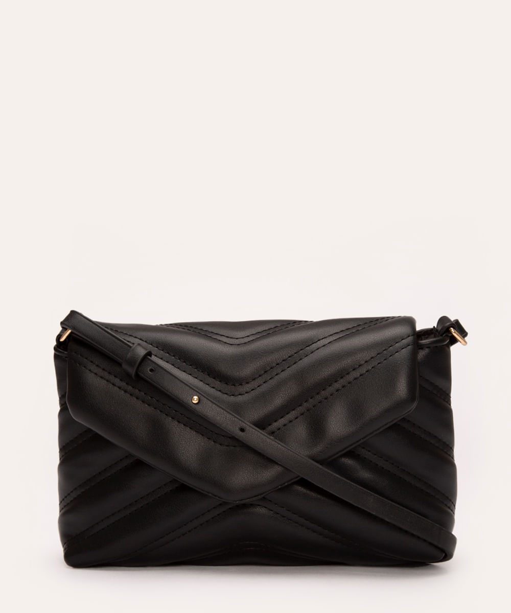 bolsa crossbody matelassê preta