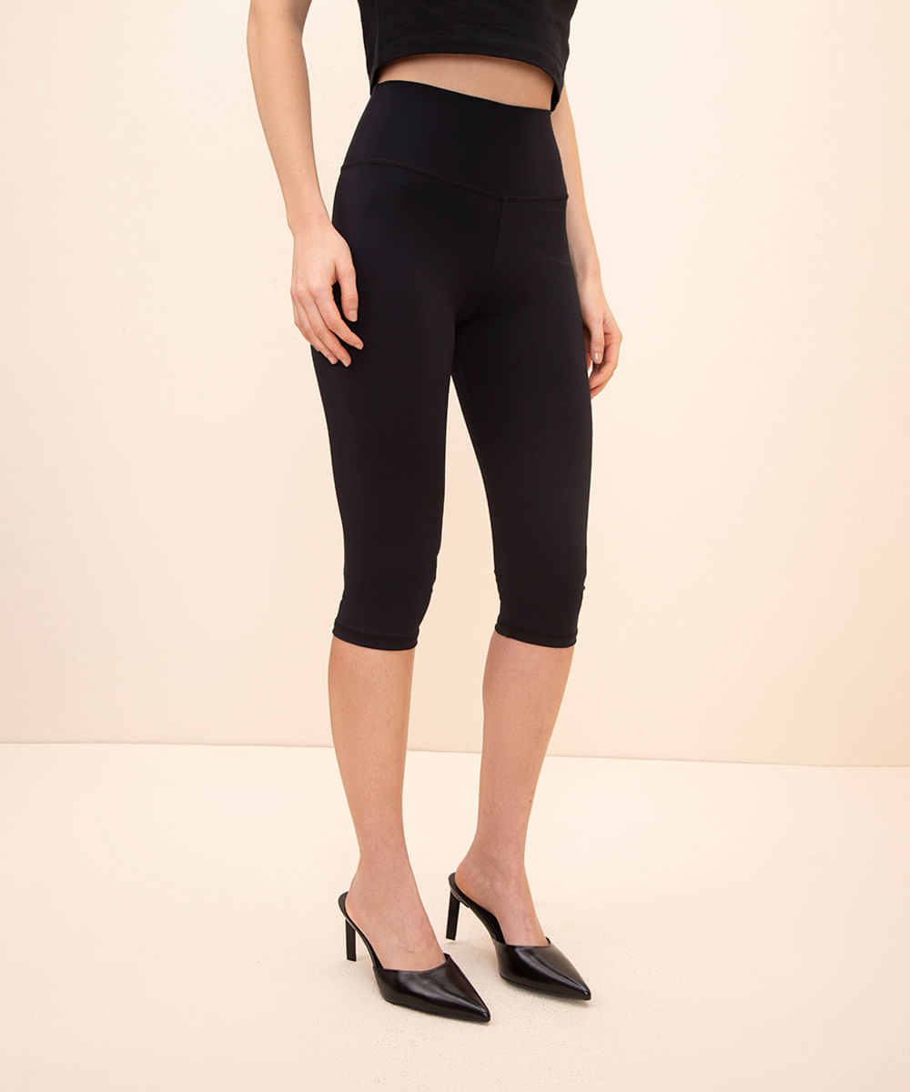 calça legging capri cintura alta mindset preto
