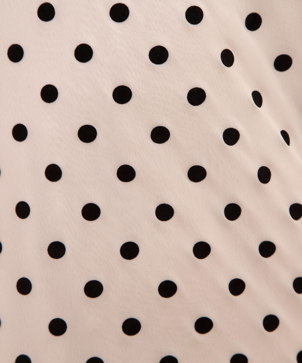 vestido midi sem alça poá mindset off white