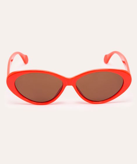 óculos de sol oval laranja