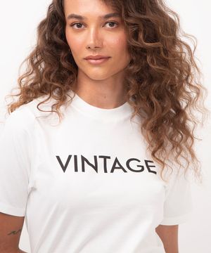 camiseta vintage de algodão off white