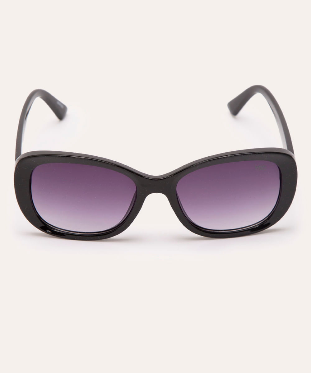 óculos de sol oval preto