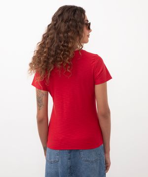 blusa flamê de algodão vermelho