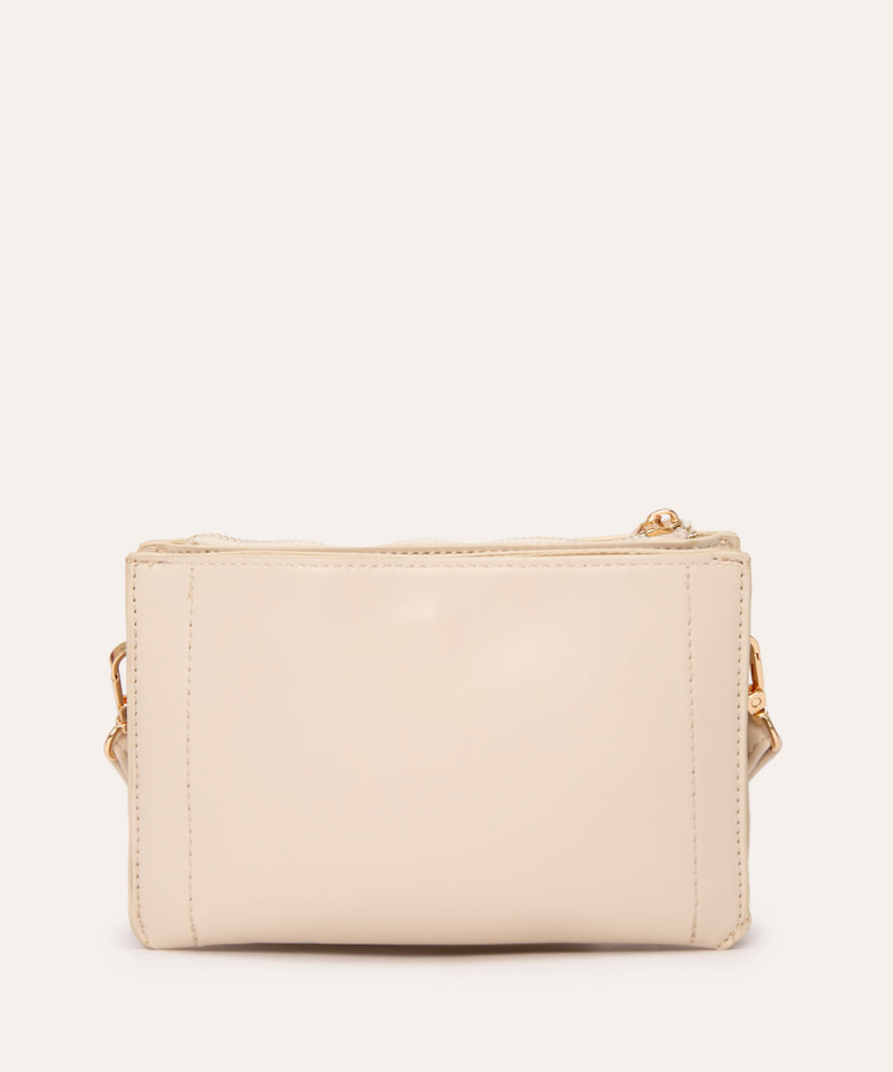 bolsa retangular pequena com bolso off white