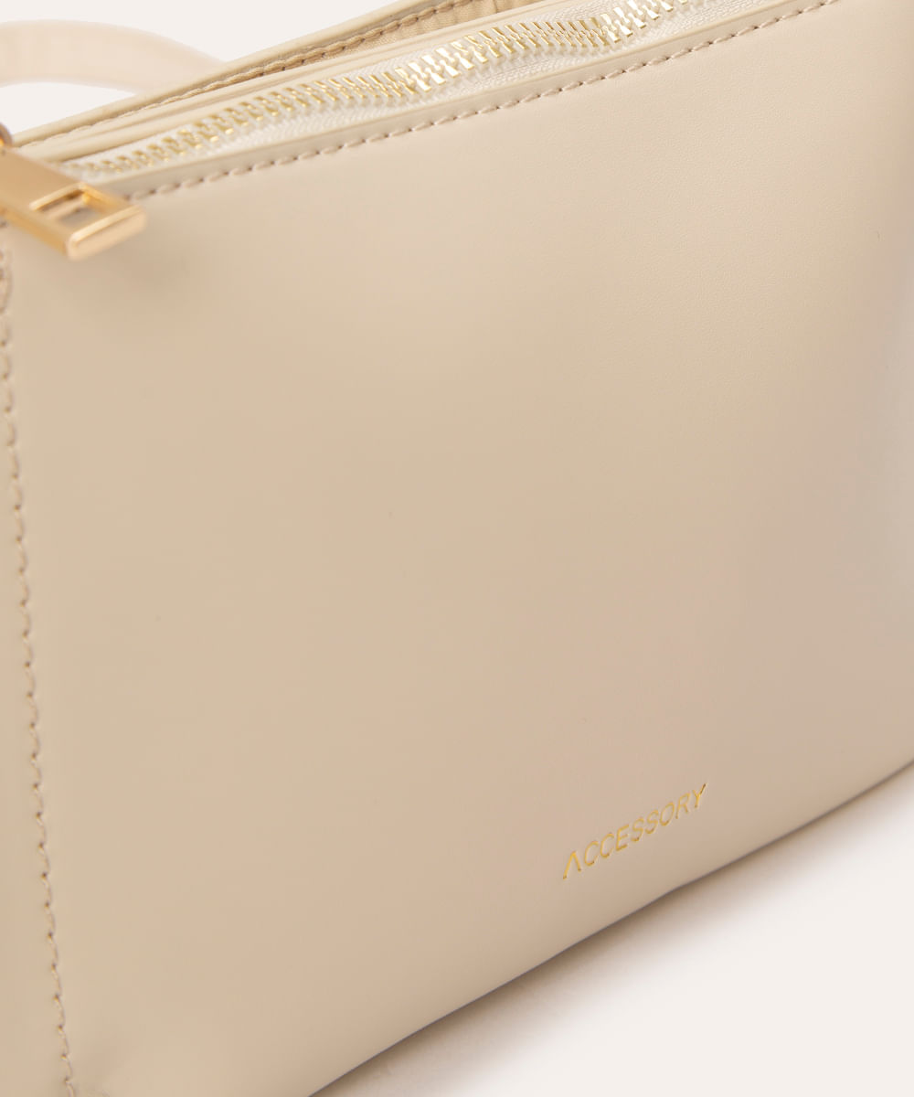 bolsa retangular pequena com bolso off white