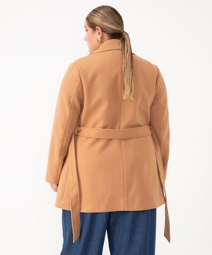 casaco trench coat plus size bege