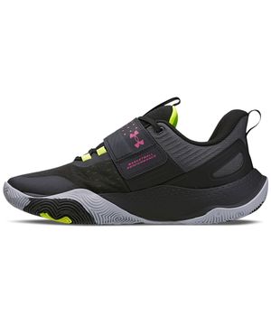 Kit 1 Tênis de Basquete Masculino Under Armour Buzzer SE e 1 Pct com 3 pares de Meia cano alto Preto