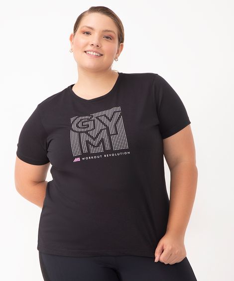 blusa gym esportiva plus size preto
