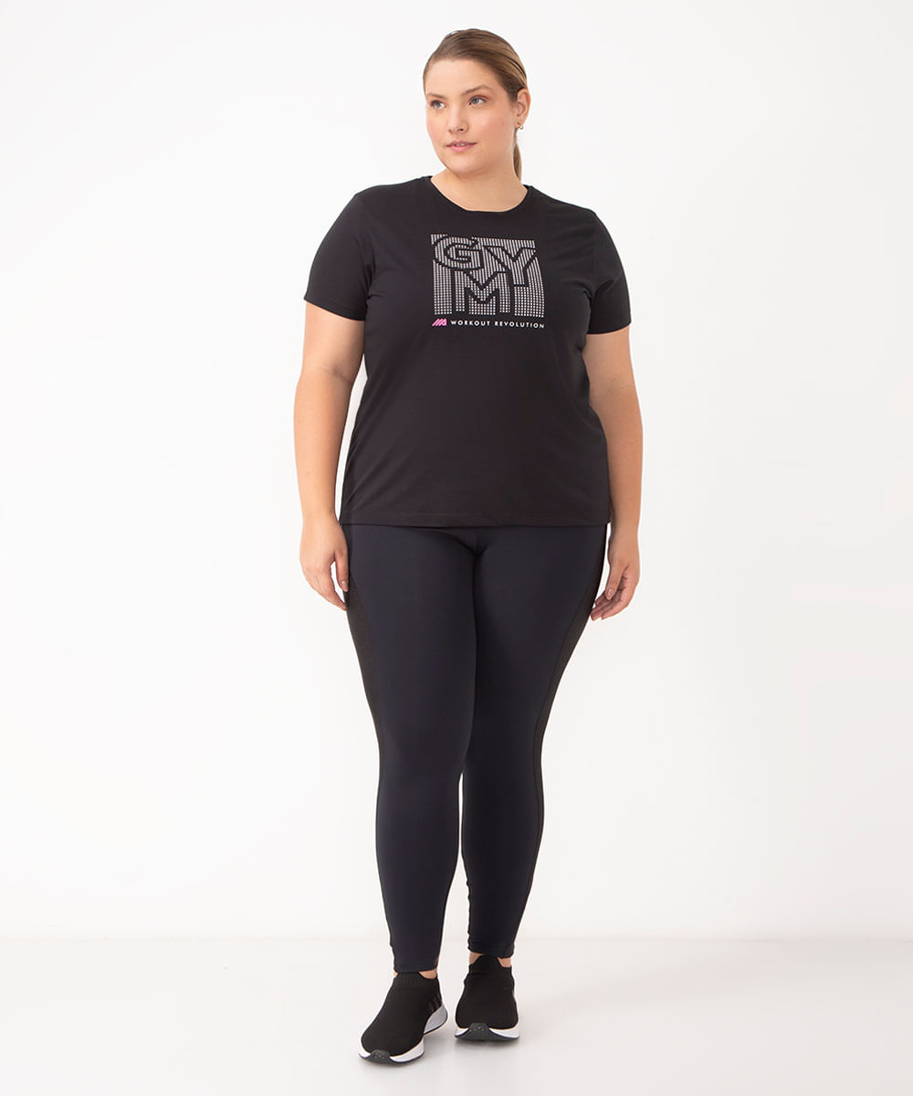 blusa gym esportiva ace plus size preto