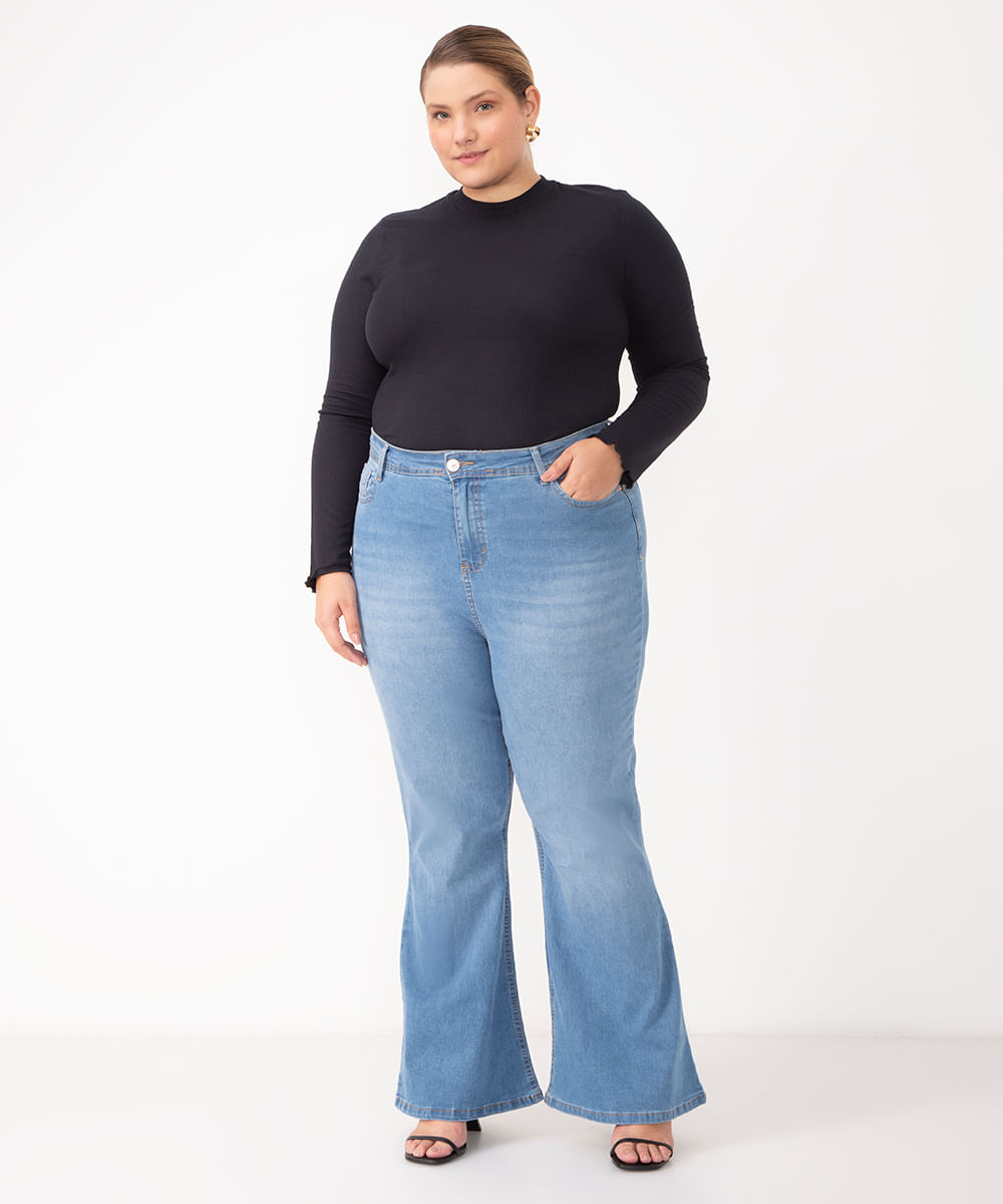 blusa de viscose canelada plus size preta