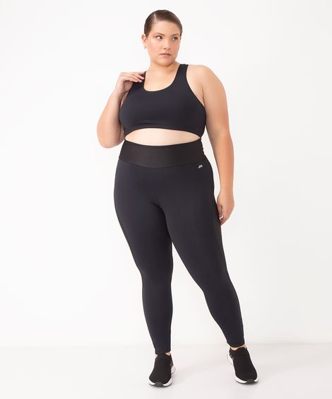 calça legging esportiva plus size preta