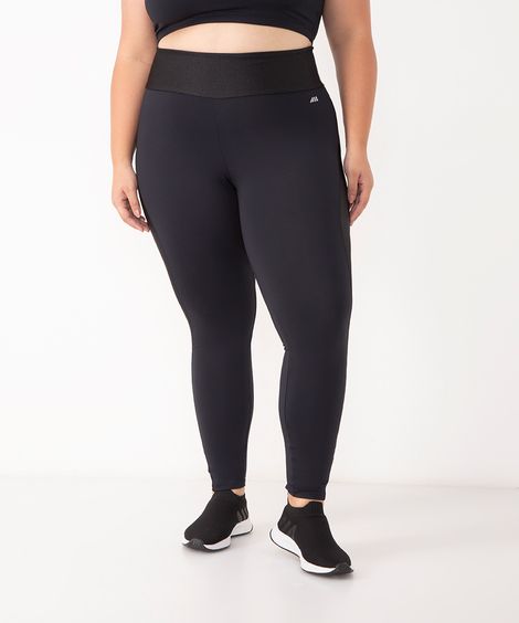 calça legging esportiva plus size preta