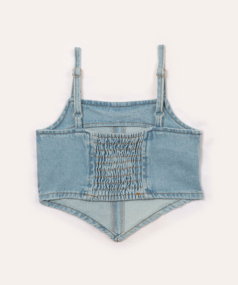 regata jeans infantil azul claro
