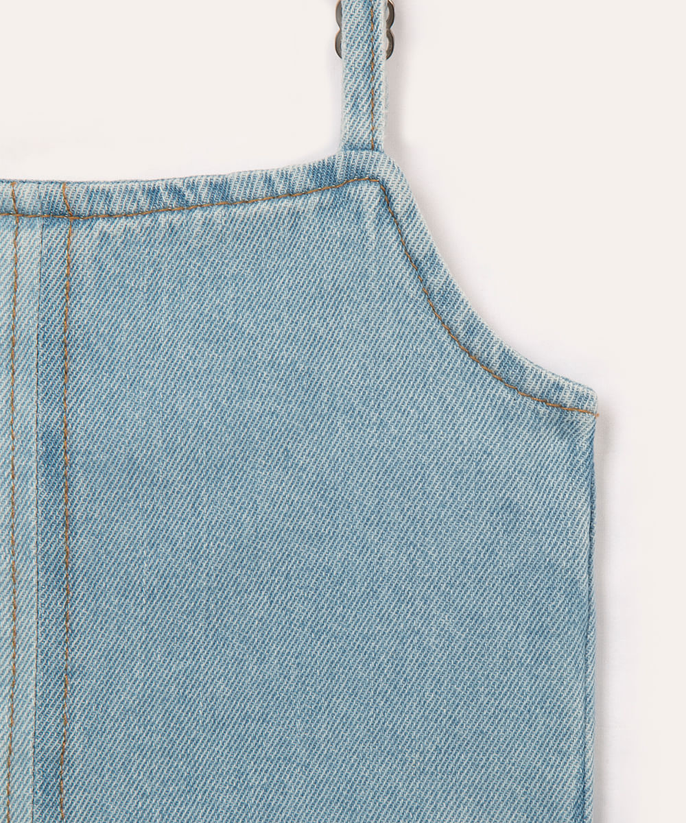 regata jeans infantil azul claro