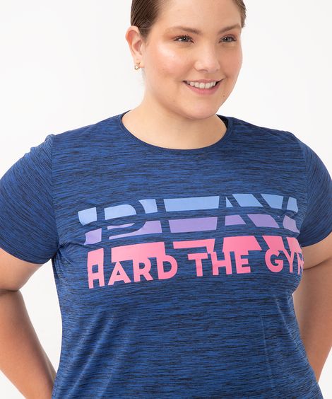 camiseta hard the gym esportiva ace plus size azul