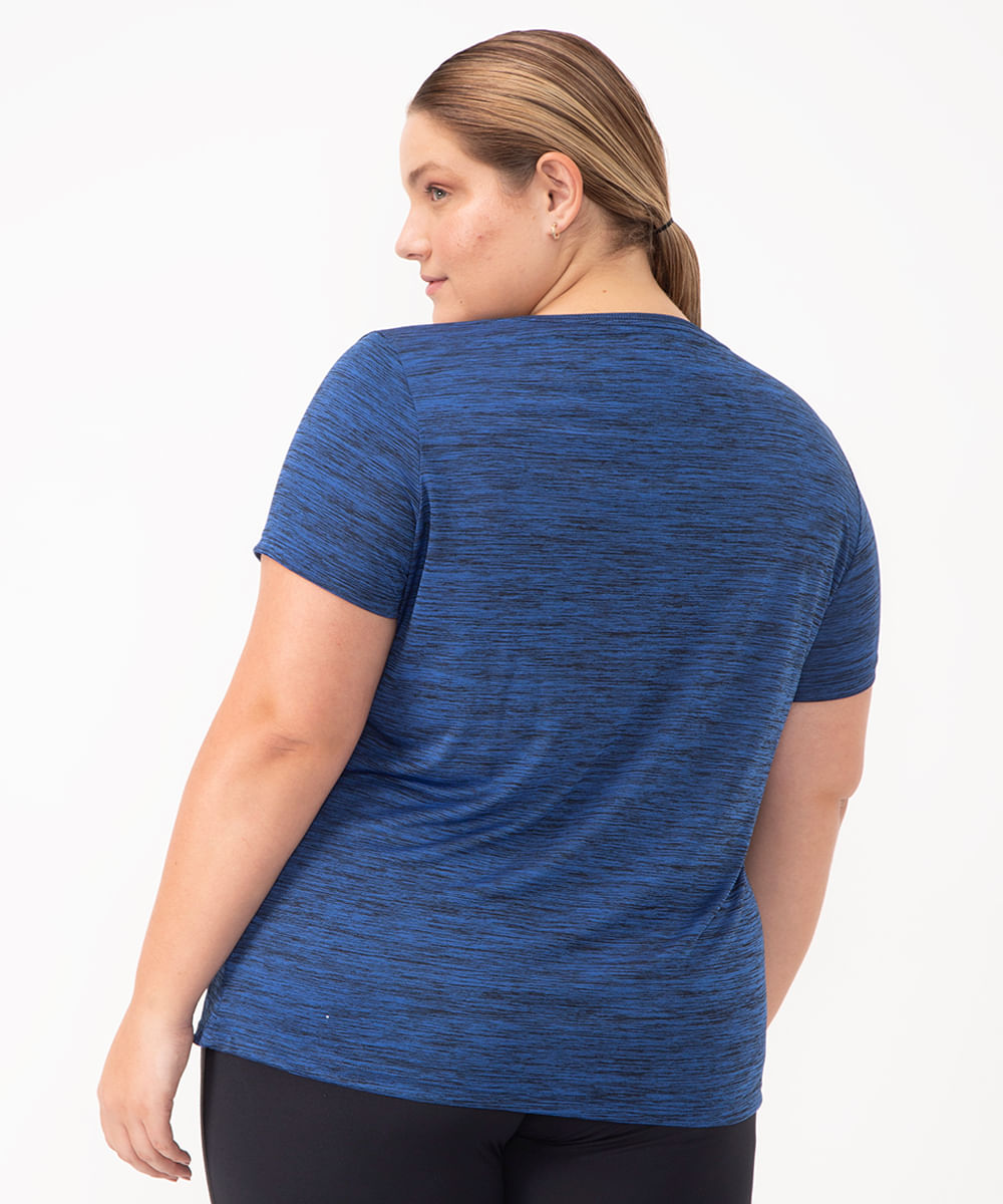 camiseta hard the gym esportiva ace plus size azul