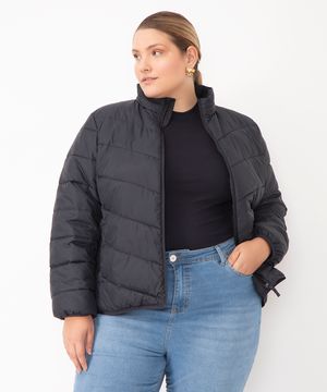 jaqueta puffer plus size preto