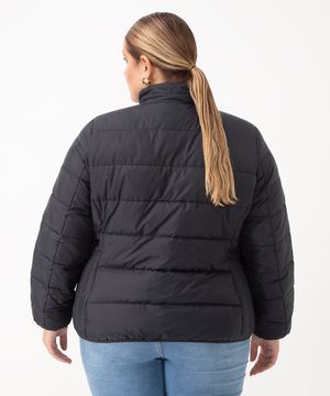 jaqueta puffer plus size preto