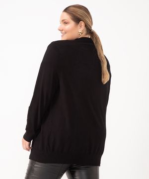 suéter capa de tricot plus size preto