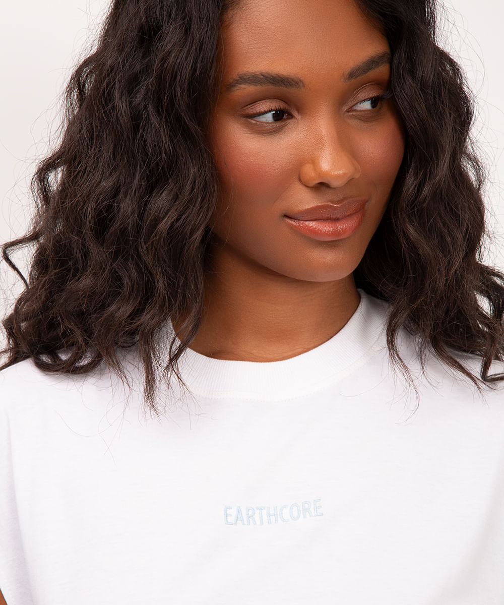 blusa muscle tee de algodão earthcore off white