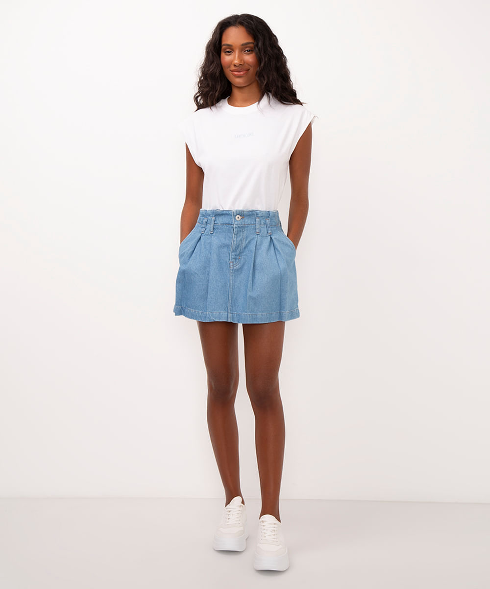 blusa muscle tee de algodão earthcore off white