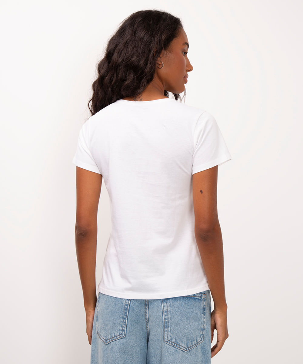 camiseta de algodão snoopy off white