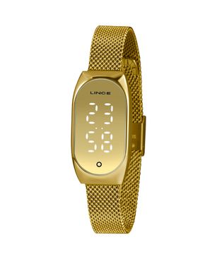 relógio digital lince LDG4706L CXKX dourado