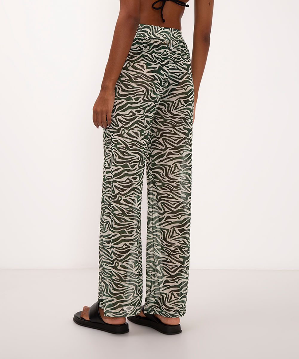 calça de tule zebra verde