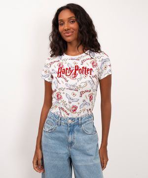 camiseta de algodão harry potter off white